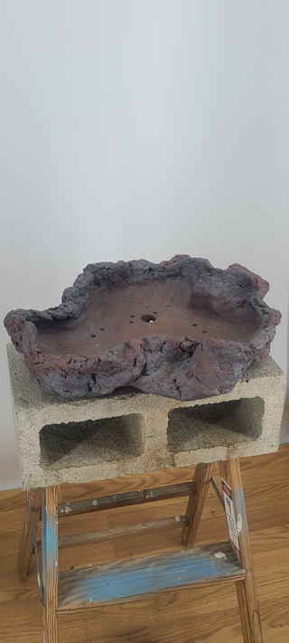 Senor Square rock pot — planting basin and drainage holes